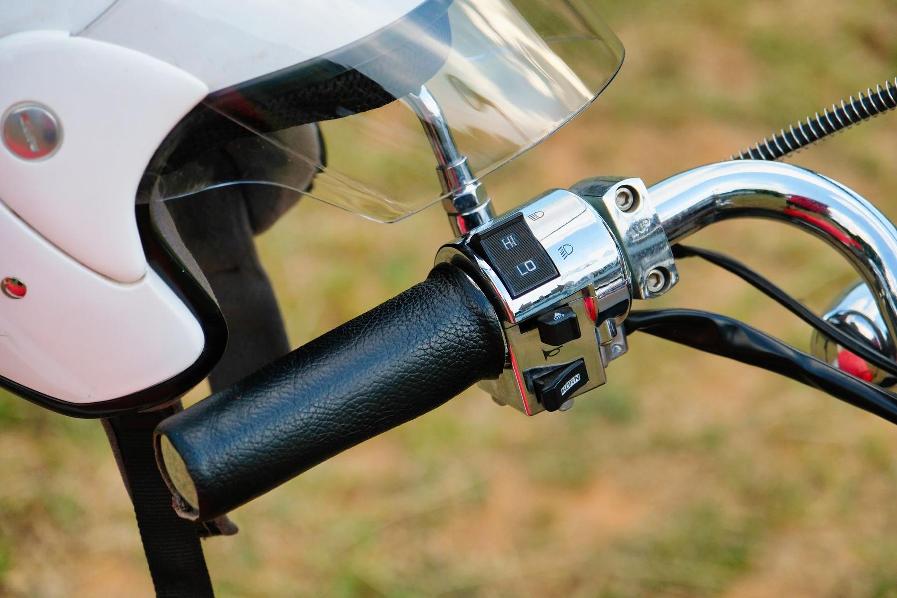A motorcycle helmet
